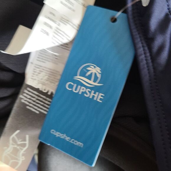 NEW cupshe one piece navy blue swimsuit womens size L - Picture 6 of 7